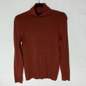 Reitmans R Essentials Burnt Orange Rust Long Sleeve Turtleneck Sweater M